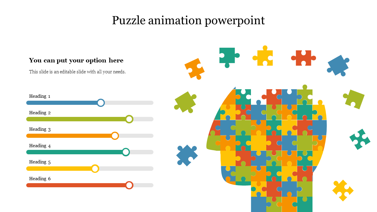 Puzzle Animation PowerPoint Template & Google Slides